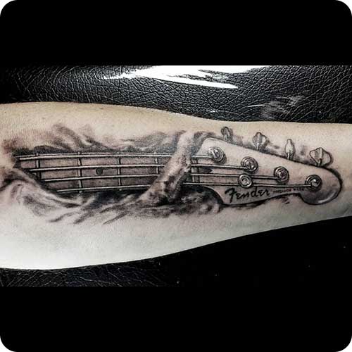 Guitar head by Louis Molloy - win a tattoo by the man himself! Visit  www.facebook.com/... before 30/4/13 #tattoo #louismollo… | Anker tattoo,  Tattoos, Music tattoos