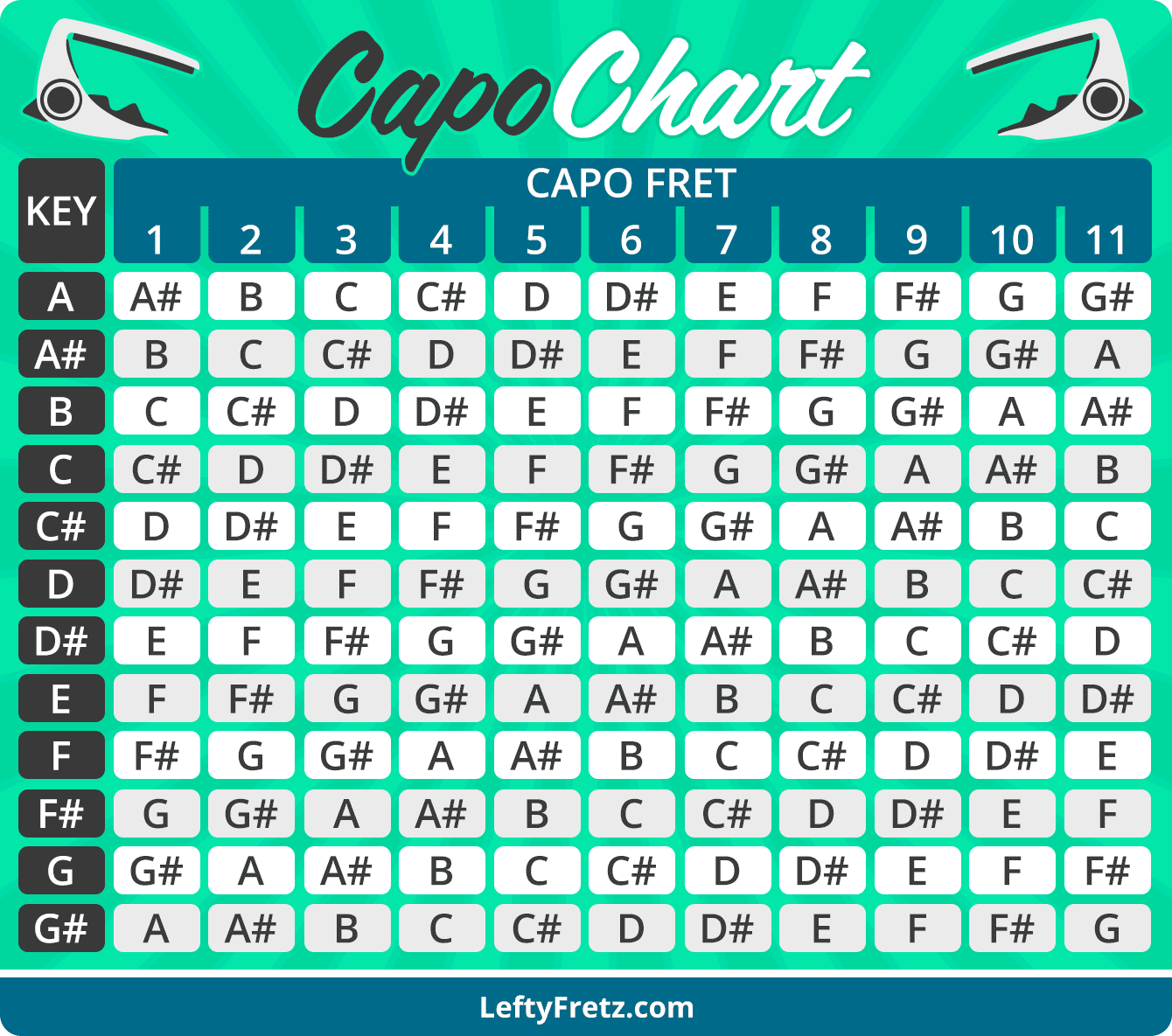 15 Capo Chart For Guitar MeyrickMelissa