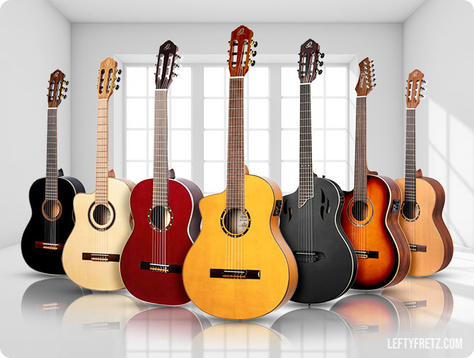 Left Handed Ortega Classical Guitars