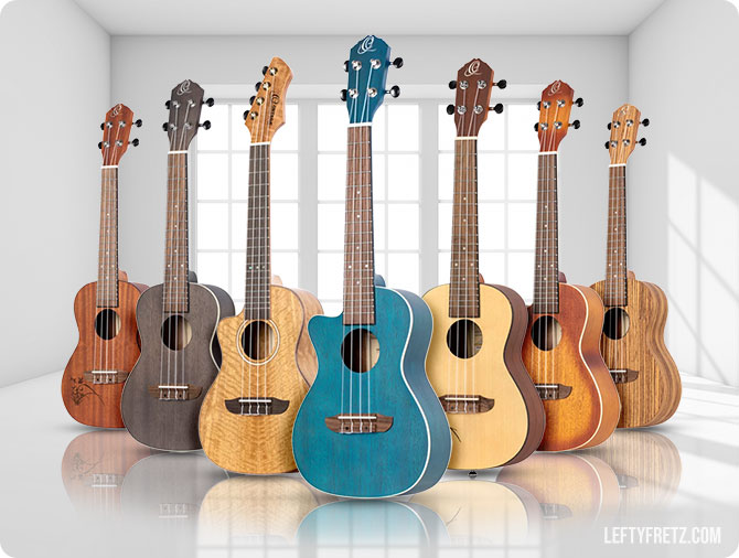 Left Handed Ortega Ukuleles