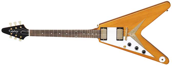 Left Handed Epiphone Flying V Korina