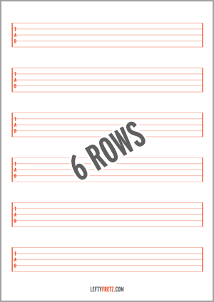 Blank 5-String Bass Tab 6 Rows