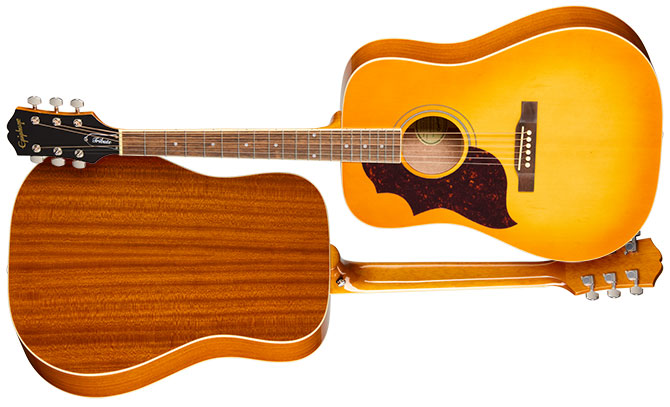 Epiphone Hummingbird Tribute left-handed acoustic guitar in Heritage Cherry Sunburst finish