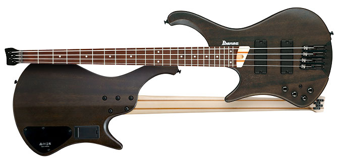 Ibanez EHB600L-WNF left-handed headless bass guitar in Walnut Flat