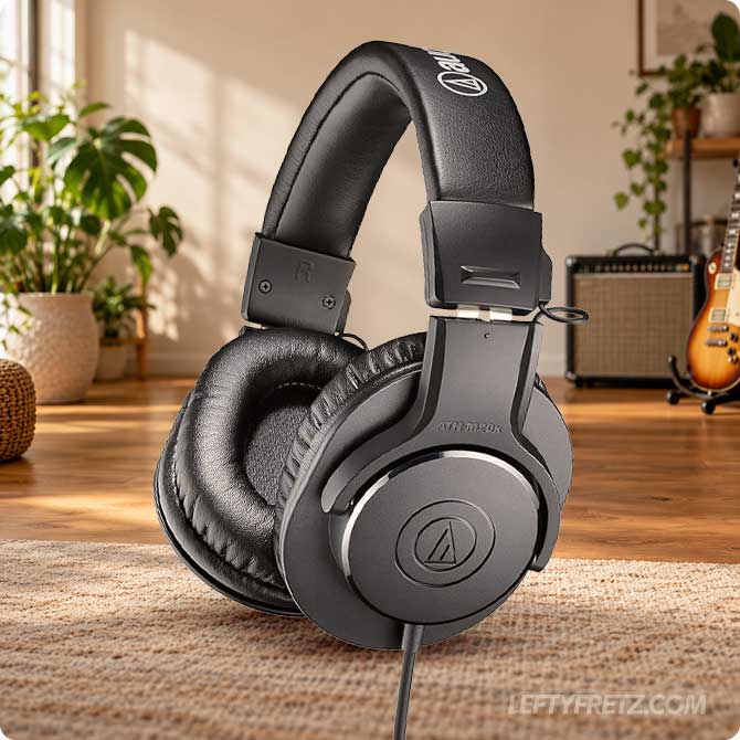 Audio-Technica wired headphones for guitar practice